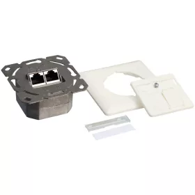   Logilink Cat.6A fali aljzat UP+AP 2xRJ45 STP, tiszta fehér, jelzőfehér (NP0124)