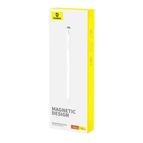 Baseus Tablet Tool Pen Smooth Writing 2 with LED Indicator + Active Replaceable Tip for iPad, with Type-C to Lightning cable, White (P80015803213-00)