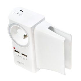   LogiLink Aljzatadapter telefontartóval, 1x CEE 7/5 (FR) + 2x USB-A (PA0166)