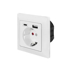 Logilink fali csatlakozó aljzat + 1xUSB-A 1xUSB-C (PA0262)