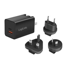   Logilink USB utazási töltő, GaN, 2 port, USB-AF és USB-CF, 30 W, PD-vel (PA0301)