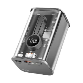   Logilink Power bank 10000 mAh, 1x USB-A, 1x USB-C, kijelzővel, PD & QC, transzp.