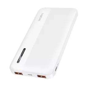   Logilink Mobil Power Bank, LiPo, 10.000 mAh, 2x USB-A + USB-C, PD 20W, fehér