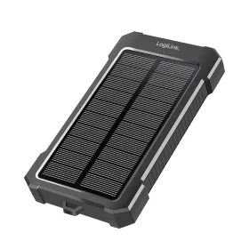   Logilink Napelemes Power bank 10 000 mAh, 20 W, 2x USB-A, 1x USB-C, LED fény, fekete/narancssárga
