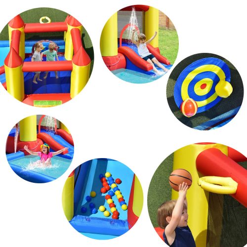 Kastély formájú felfújható vízipark