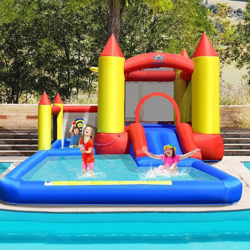 Kastély formájú felfújható vízipark