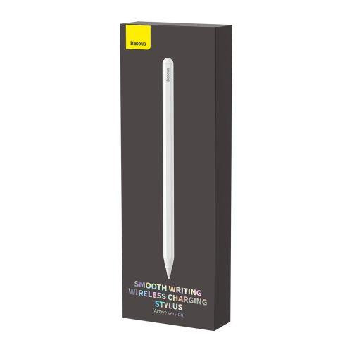 Baseus Tablet Tool Active Stylus Pen Wireless Charging with LED Indicator + Active Replaceable Tip for iPad, White (SXBC020002)