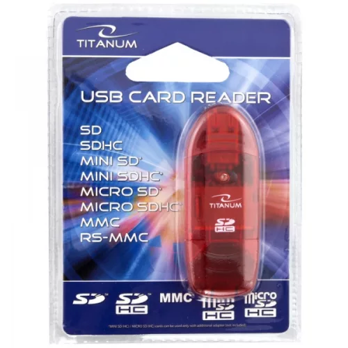 TITNAUM TA101R SDHC USB 2.0 KÁRTYAOLVASÓ PIROS