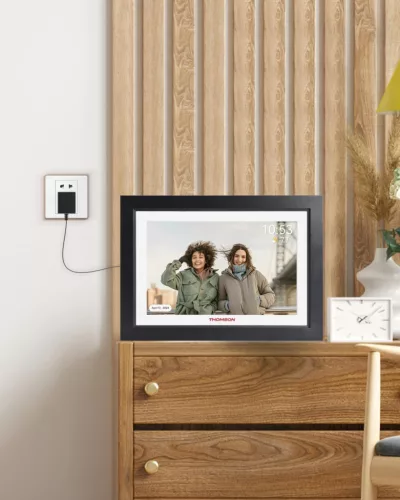 Thomson 1001W digitális képkeret 10" 1280x800, WiFi képátvitel mobilappról, érintő kijelző, fekete