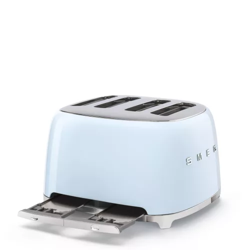 SMEG TSF03PBEU 4 szeletes kenyérpirító (4 réssel) 6 pirítási fokozattal és 3 automata programmal 50's Style Retro design , Pasztellkék
