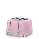 Smeg kenyérpirító 4 szeletes, 50-es évek design (rózsaszín) TSF03PKEU