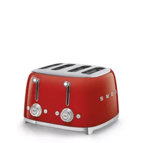   SMEG TSF03RDEU 4 szeletes kenyérpirító (4 réssel) 6 pirítási fokozattal és 3 automata programmal 50's Style Retro design , Piros