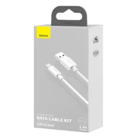   Baseus Simple Wisdom USB-A - Lightning kábel 2db 1.5m fehér (TZCALZJ-02)