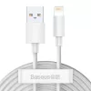 Baseus Simple Wisdom USB-A - Lightning kábel 2db 1.5m fehér (TZCALZJ-02)