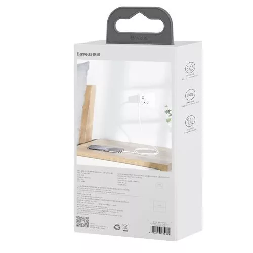 Baseus Simple Wisdom USB-A - Lightning kábel 2db 1.5m fehér (TZCALZJ-02)