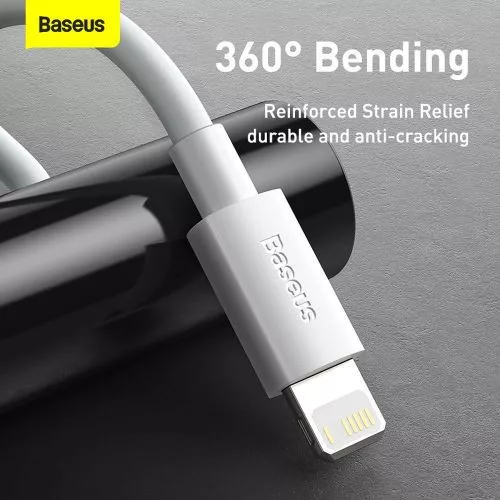 Baseus Simple Wisdom USB-A - Lightning kábel 2db 1.5m fehér (TZCALZJ-02)