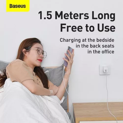Baseus Simple Wisdom USB-A - Lightning kábel 2db 1.5m fehér (TZCALZJ-02)