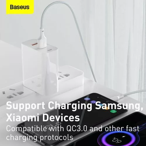 Baseus Simple Wisdom USB-A - USB-C kábel 2db 1.5m fehér
