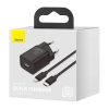 Baseus Travel Charger set Super Si 1C QC (With Simple Wisdom Cable Type-C to Lightning 1m) 20W EU Black (TZCCSUP-B01)