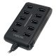LogiLink UA0125 10 portos USB2.0 HUB fekete