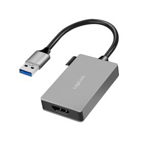   Logilink USB 3.0 adapter, USB-A/M   HDMI-A/F, 1080p, szürke, 0,15 m (UA0233A)