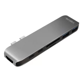   LogiLink USB-C 7-in-1 multifuncionális hub, aluminum ház, 100W (UA0302)