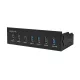 Logilink USB 3.0 hub 5,25", 7 portos, belső, gyorstöltő porttal, fekete (UA0342)