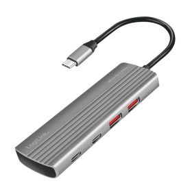   Logilink Ultravékony USB 3.2 Gen2 hub, 2x USB-A, 5x USB-C, PD, 100 W, asztroszürke (UA0414)