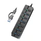 Logilink USB 3.2 Gen1 hub, 7 port, be-/kikapcsoló, fekete (UA0420)