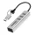 Logilink USB 3.0 hub, 3x USB-A, SD/microSD nyílás, 2 az 1-ben csatlakozókábel, 5 Gbit/s, ezüst