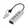 Logilink USB 3.0 hub, 4x USB-A, 5 Gbit/s, 2 az 1-ben csatlakozókábel, ezüst