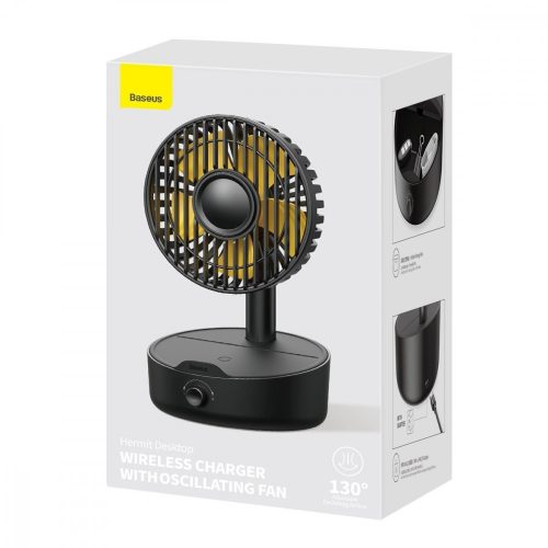 Baseus Hermit asztali ventilátor 10 W-os indukciós töltővel