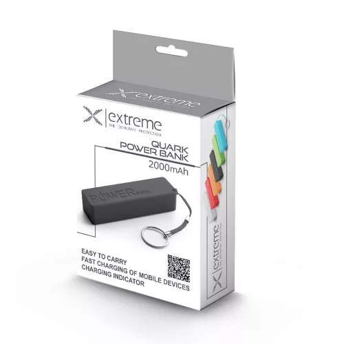 EXTREME POWER BANK QUARK 2000MAH BLACK